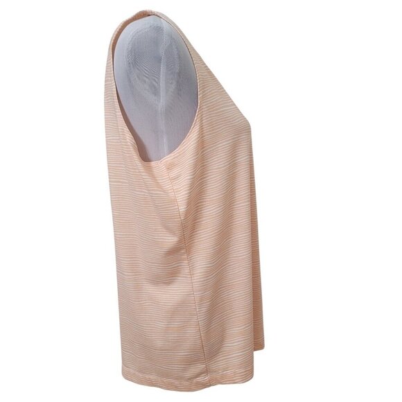Chico's Size 3 (XL/16) Peach & White Abstract Striped Tank Top, Exc. Used Cond. - Picture 6 of 12